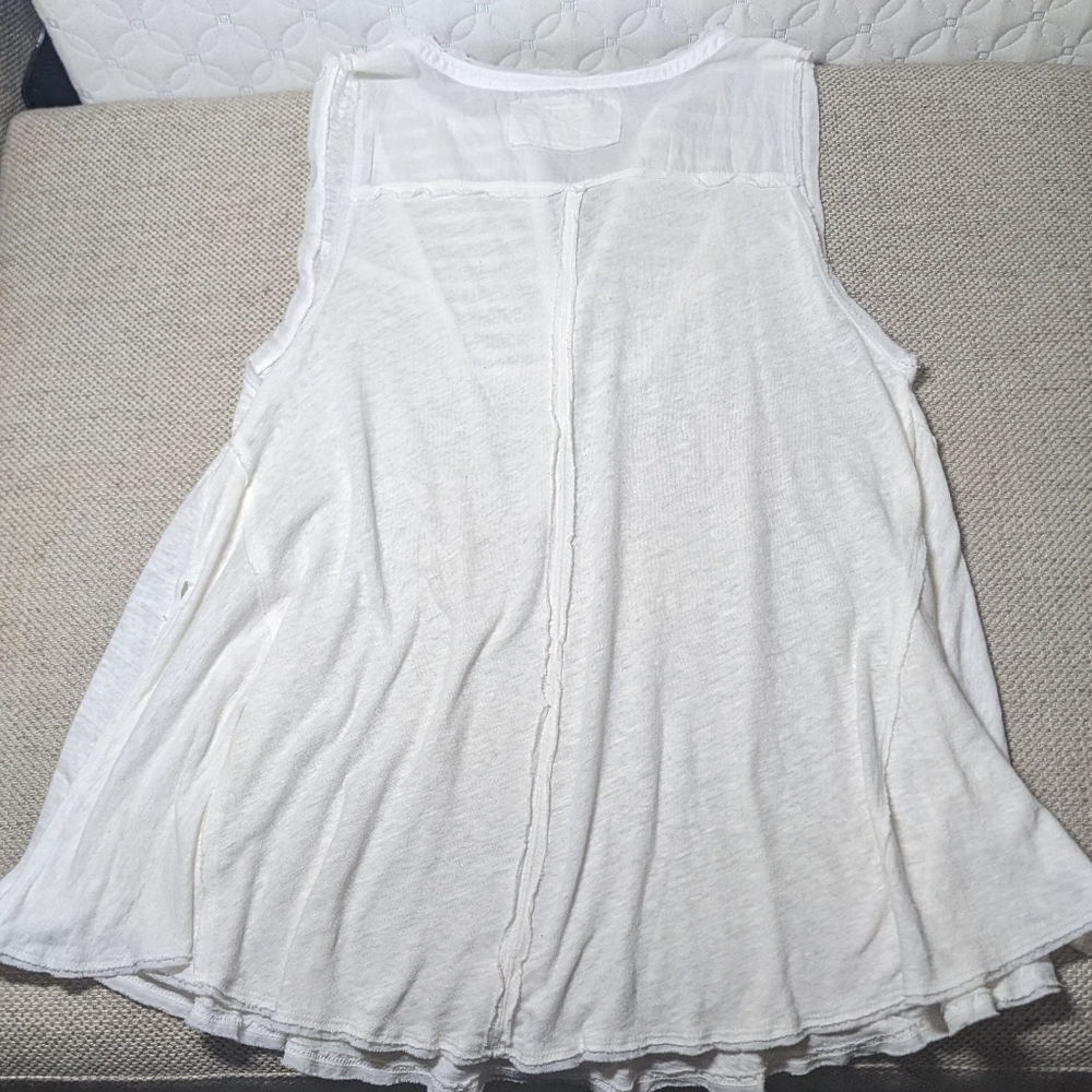 Free People NWOT Say You're Love Tunic sz MED in White Linen/Cotton Blend​​​ - Picture 9 of 12
